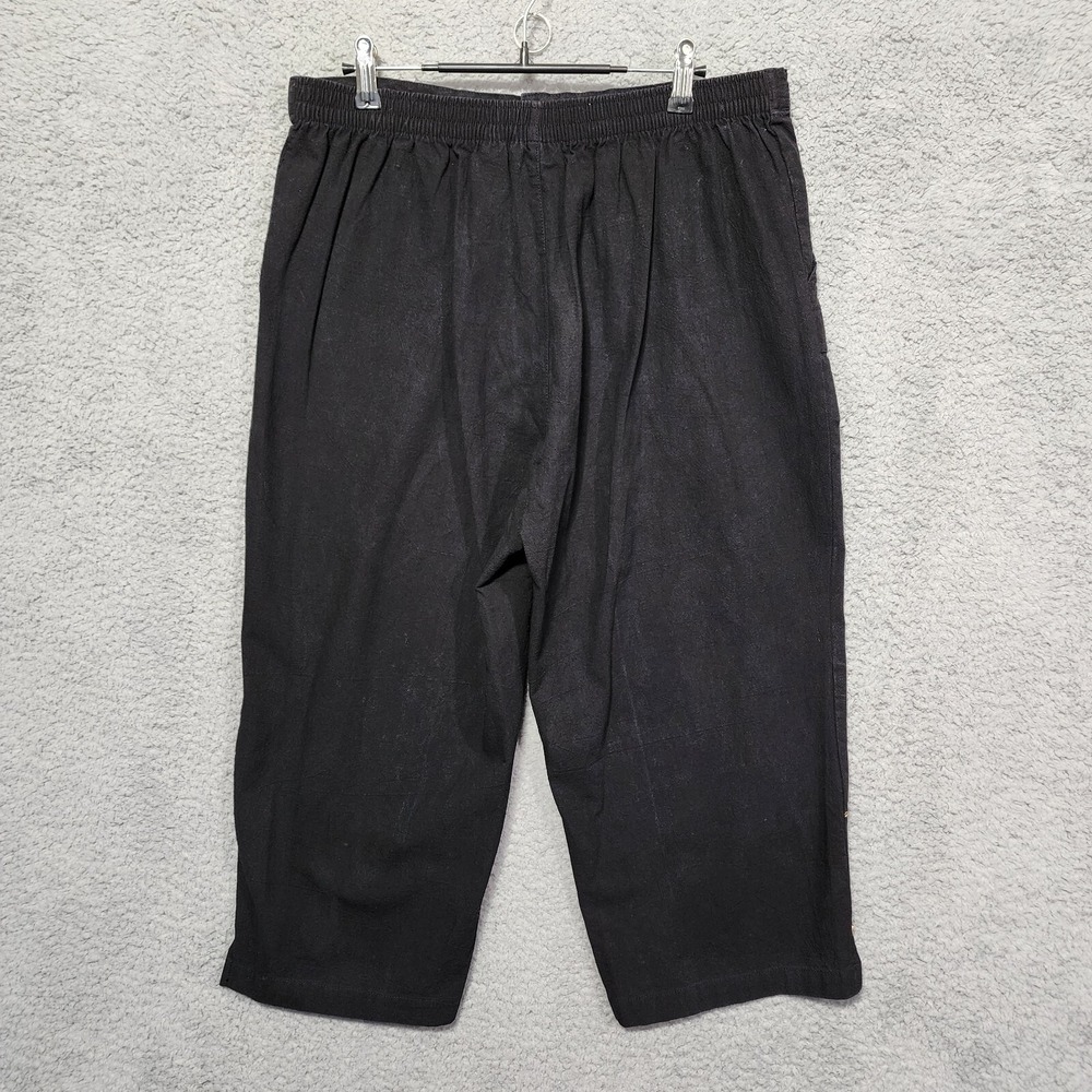 Allison Whitmore‎ Blouse Capri Set Size PXL Safari Black Animal Petite - Picture 12 of 13
